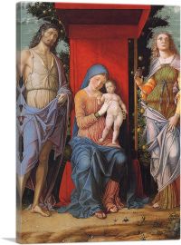 Virgin And Child With Magdalen Saint John The Baptist 1495-1-Panel-26x18x1.5 Thick