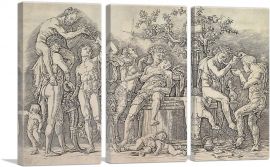 Bacchanal With a Wine Vat 1470-3-Panels-60x40x1.5 Thick