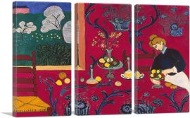 Harmony in Red 1908-3-Panels-60x40x1.5 Thick