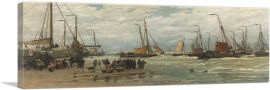 Pinks In the Surf 1875-1-Panel-36x12x1.5 Thick