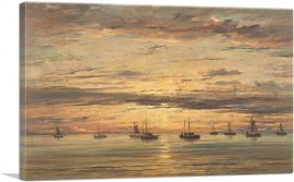 Sunset At Scheveningen 1894-1-Panel-12x8x.75 Thick