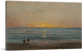 Sunset Near Villerville 1876-1-Panel-26x18x1.5 Thick