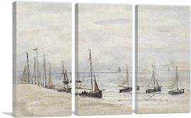 Fishing Spinks On The Beach 1915-3-Panels-90x60x1.5 Thick