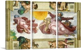 The Creation of the Sun, Moon and Vegetation 1511-3-Panels-60x40x1.5 Thick