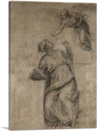 Annunciation to the Virgin 1550-1-Panel-18x12x1.5 Thick
