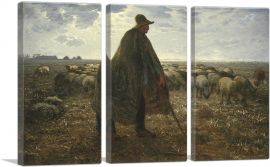 Shepherd Tending His Flock-3-Panels-60x40x1.5 Thick