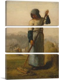 Woman with a Rake 1857-3-Panels-90x60x1.5 Thick