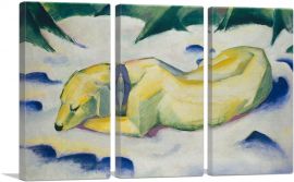 Dog Lying In The Snow 1910-3-Panels-90x60x1.5 Thick