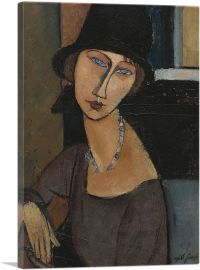 Jeanne Hebuterne with Hat 1917-1-Panel-12x8x.75 Thick