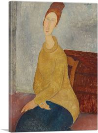 Jeanne Hebuterne with Yellow Sweater 1919-1-Panel-26x18x1.5 Thick