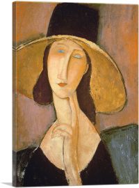 Portrait of Jeanne Hebuterne in a Large Hat 1918-1-Panel-26x18x1.5 Thick