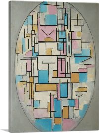 Composition in Oval with Color Planes 1914-1-Panel-40x26x1.5 Thick