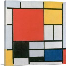 Composition in Red, Yellow, Blue and Black 1921-1-Panel-12x12x1.5 Thick