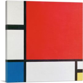 Composition with Red, Blue, and Yellow-1-Panel-26x26x.75 Thick