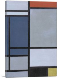Composition with Red, Blue, Black, Yellow, and Gray 1921-1-Panel-12x8x.75 Thick