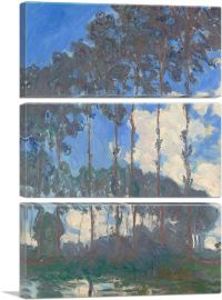 Poplars on the Epte-3-Panels-60x40x1.5 Thick