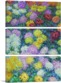 Private Monet Chrysanthemums-3-Panels-90x60x1.5 Thick