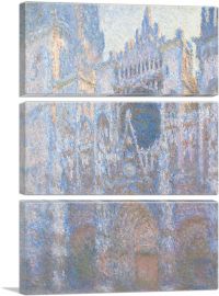 Rouen Cathedral, West Facade-3-Panels-90x60x1.5 Thick