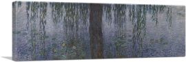 The Water Lilies - Morning with Willows-1-Panel-36x12x1.5 Thick