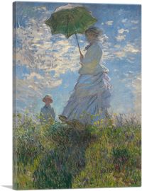 Woman with a Parasol - Madame Monet and Her Son-1-Panel-60x40x1.5 Thick