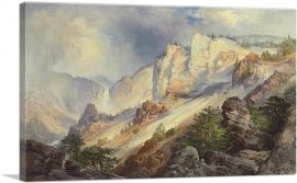 A Passing Shower In The Yellowstone Canon 1903-1-Panel-12x8x.75 Thick
