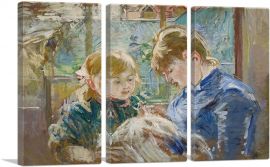 The Artist's Daughter Julie With Her Nanny 1884-3-Panels-60x40x1.5 Thick