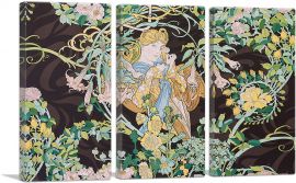 Woman with Daisies 1898-3-Panels-90x60x1.5 Thick