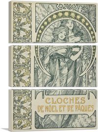 Cloches de Noel et de Paques Paris 1900-3-Panels-90x60x1.5 Thick