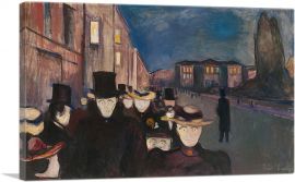 Evening on Karl Johan Street 1892-1-Panel-26x18x1.5 Thick