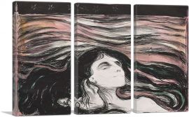 Lovers in the Waves 1896-3-Panels-90x60x1.5 Thick