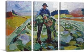 Man in the Cabbage Field 1916-3-Panels-60x40x1.5 Thick