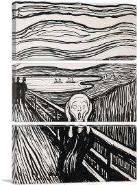 The Scream Black and White 1895-3-Panels-90x60x1.5 Thick