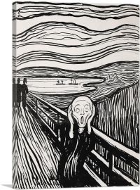 The Scream Black and White 1895-1-Panel-40x26x1.5 Thick