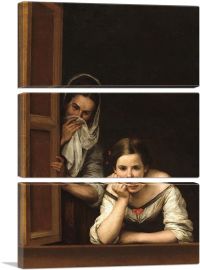 Two Women At a Window 1655-3-Panels-60x40x1.5 Thick