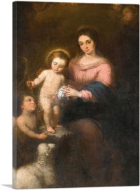 Virgin And Child With Infant Saint John The Baptist-1-Panel-26x18x1.5 Thick