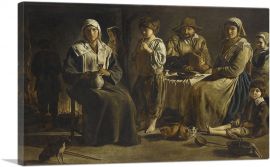 Peasant  Family In An Interior 1643-1-Panel-12x8x.75 Thick