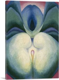Series I White & Blue Flower Shapes 1919-1-Panel-60x40x1.5 Thick