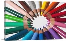 Circle Color Pencils Home decor-1-Panel-40x26x1.5 Thick
