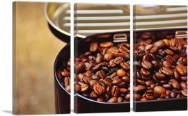 Coffee Beans Coffee Shop Decor Rectangle-3-Panels-60x40x1.5 Thick