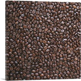 Coffee Pattern Cafe Decor Square-1-Panel-18x18x1.5 Thick