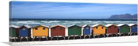 Colorful Beach Houses Home decor-1-Panel-36x12x1.5 Thick