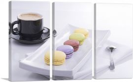 Colorful Cookies With Coffee Home decor-3-Panels-60x40x1.5 Thick