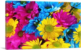 Colorful Flowers Home decor-1-Panel-40x26x1.5 Thick