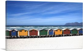 Colorful Houses On The Beach-1-Panel-12x8x.75 Thick