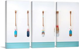 Colorful Oars Home decor-3-Panels-60x40x1.5 Thick