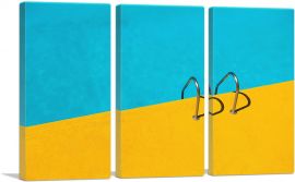 Colorful Summer Pool Home decor-3-Panels-60x40x1.5 Thick