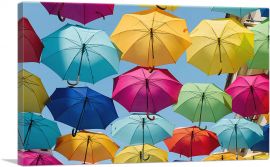 Colorful Umbrellas Sky Home decor-1-Panel-12x8x.75 Thick