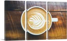 Espresso Coffee Cup Coffee Shop Decor Rectangle-3-Panels-60x40x1.5 Thick