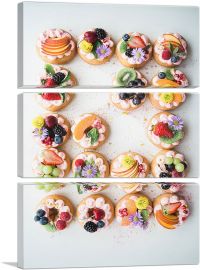 Fruit Cookies Home decor-3-Panels-60x40x1.5 Thick