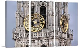 Gothic Style Clock Home decor-3-Panels-90x60x1.5 Thick